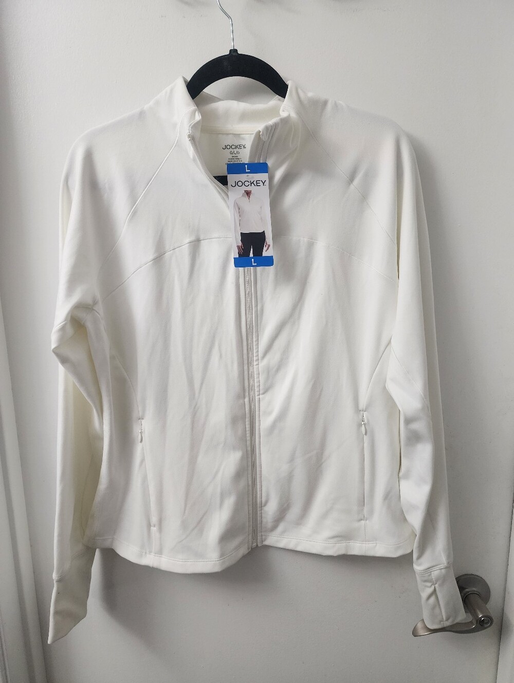 NWT JACKET SIZE LARGE ACTIVE WEAR FULL ZIP FRONT ZIPPERED POCKETS BY JOCKEY